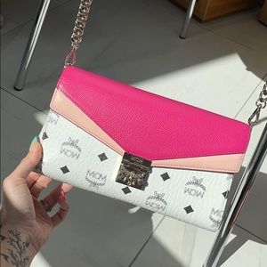 MCM Millie Medium Visetos Leather Block Crossbody